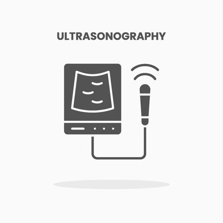 Ultrasonography icon vector illustration glyph style. Great used for web, app, digital product, presentation, UI and many more.のイラスト素材
