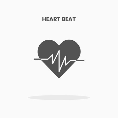 Heart Beat icon vector illustration glyph style. Great used for web, app, digital product, presentation, UI and many more.のイラスト素材