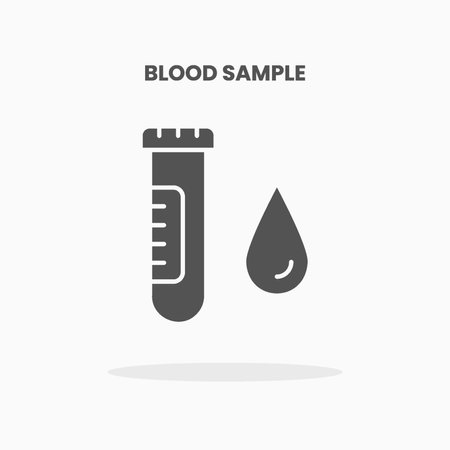 Blood Sample icon vector illustration glyph style. Great used for web, app, digital product, presentation, UI and many more.のイラスト素材