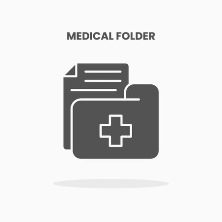 Medical Folder icon vector illustration glyph style. Great used for web, app, digital product, presentation, UI and many more.のイラスト素材