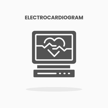 Electrocardiogram icon vector illustration glyph style. Great used for web, app, digital product, presentation, UI and many more.のイラスト素材