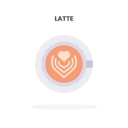 Latte icon flat. Vector illustration on white background. Can used for web, app, digital product, presentation, UI and many more.のイラスト素材