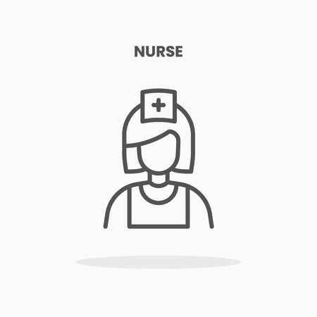 Nurse icon vector illustration line style. Great design for web, app and more. Editable Stroke and pixel perfect.のイラスト素材