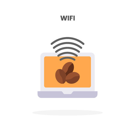 Wifi icon flat. Vector illustration on white background. Can used for web, app, digital product, presentation, UI and many more.のイラスト素材