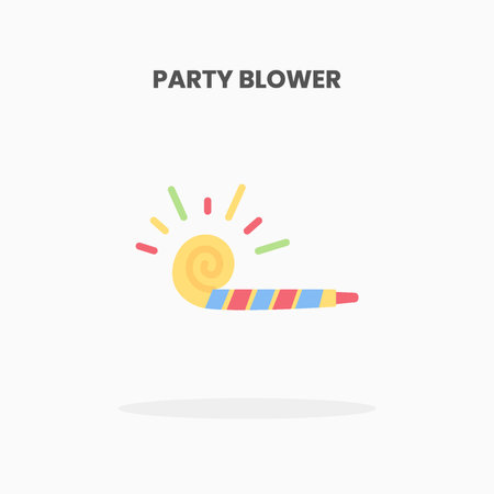 Party Blower icon flat. Vector illustration on white background. Can used for web, app, digital product, presentation, UI and many more.のイラスト素材