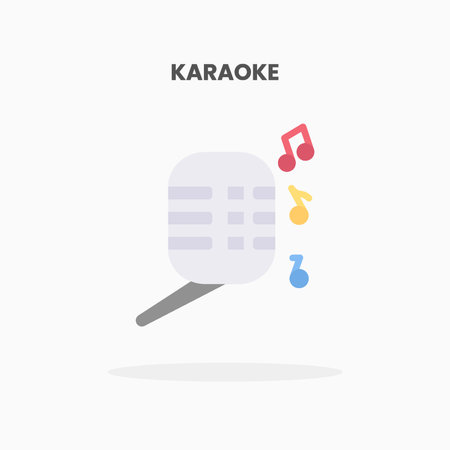 Karaoke icon flat. Vector illustration on white background. Can used for web, app, digital product, presentation, UI and many more.のイラスト素材