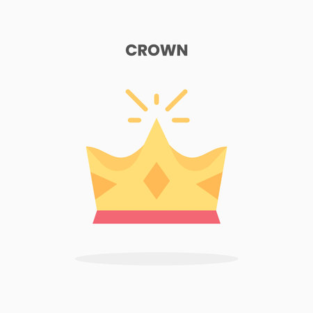 Crown icon flat. Vector illustration on white background. Can used for web, app, digital product, presentation, UI and many more.のイラスト素材