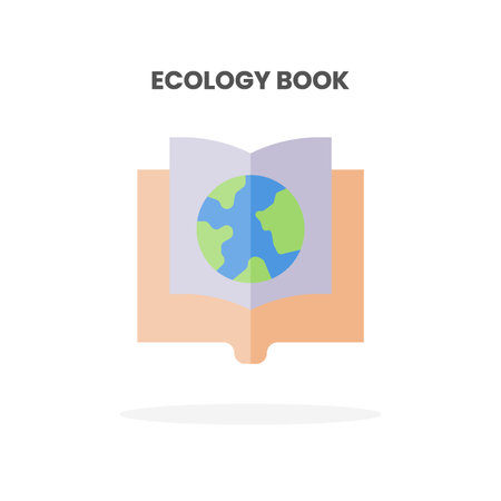 Ecology Book icon flat. Vector illustration on white background. Can used for web, app, digital product, presentation, UI and many more.のイラスト素材