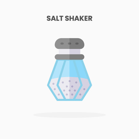 Salt Shaker icon flat. Vector illustration on white background. Can used for web, app, digital product, presentation, UI and many more.のイラスト素材