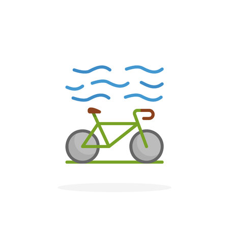 Bicycle icon flat. Vector illustration on white background. Can used for web, app, digital product, presentation, UI and many more.のイラスト素材