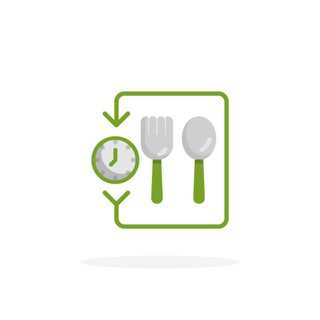 Fasting Intermitten icon flat. Vector illustration on white background. Can used for web, app, digital product, presentation, UI and many more.のイラスト素材