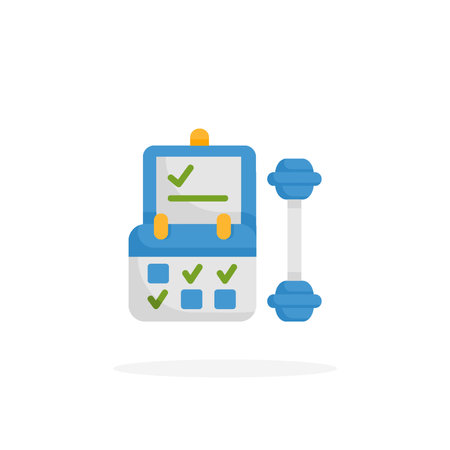 Workout Plan icon flat. Vector illustration on white background. Can used for web, app, digital product, presentation, UI and many more.のイラスト素材