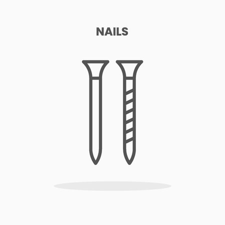 Nails icon vector illustration line style. Great design for web, app and more. Editable Stroke and pixel perfect.のイラスト素材