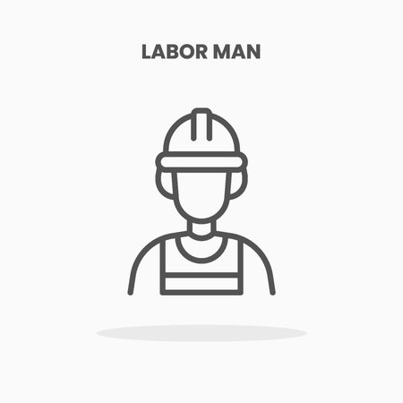Labor Man icon vector illustration line style. Great design for web, app and more. Editable Stroke and pixel perfect.のイラスト素材