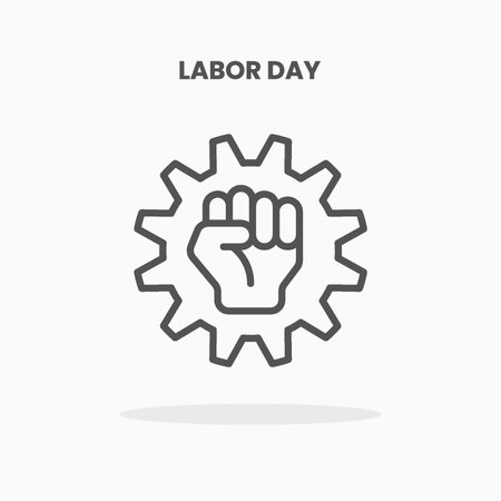 Labor Day icon vector illustration line style. Great design for web, app and more. Editable Stroke and pixel perfect.のイラスト素材