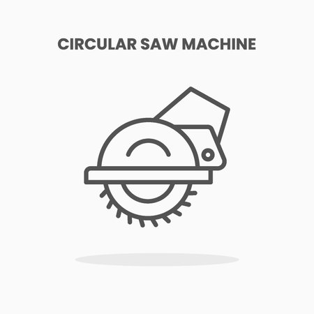Circular Saw machine icon vector illustration line style. Great design for web, app and more. Editable Stroke and pixel perfect.のイラスト素材