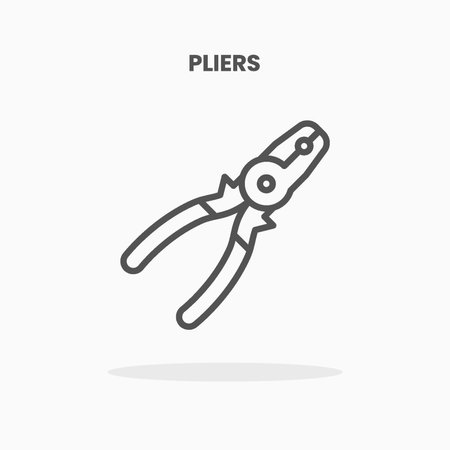 Pliers icon vector illustration line style. Great design for web, app and more. Editable Stroke and pixel perfect.のイラスト素材