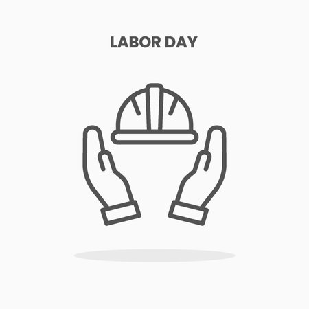 Labor day icon vector illustration line style. Great design for web, app and more. Editable Stroke and pixel perfect.のイラスト素材