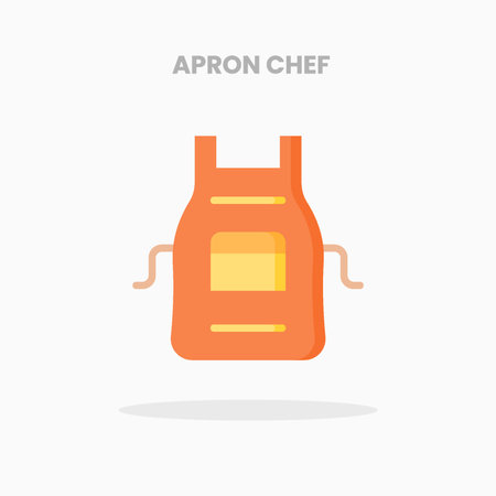 Apron chef icon flat. Vector illustration on white background. Can used for web, app, digital product, presentation, UI and many more.のイラスト素材