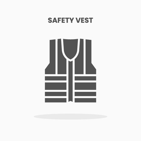 Safety Vest icon vector illustration glyph style. Great used for web, app, digital product, presentation, UI and many more.のイラスト素材