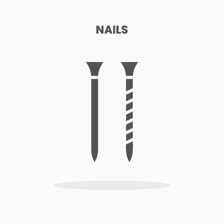 Nails icon vector illustration glyph style. Great used for web, app, digital product, presentation, UI and many more.のイラスト素材