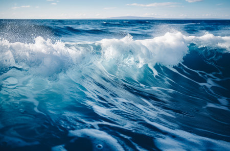 Waves in the ocean. Beautiful natural background. Toned. High quality photoの写真素材