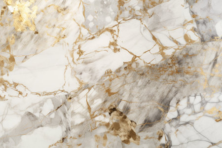 Marble white black gold abstract background of marble liquid ink art painting on paper.の写真素材