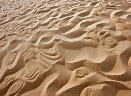 Sand on the beach for background. Brown beach sand texture as background. Close-up. High quality photoの素材