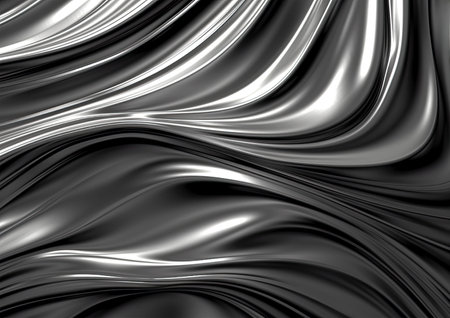 Metallic abstract wavy smooth liquid background. High quality photoの素材