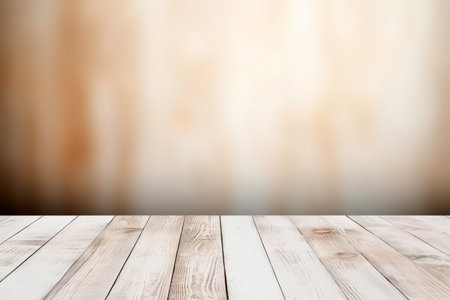 Perspective wood table over blur background with bokeh, product display template. High quality photoの素材
