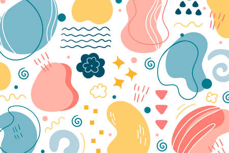 Vector seamless drawing. Background for printing brochures, posters, summer printing. Pastel colors.のイラスト素材