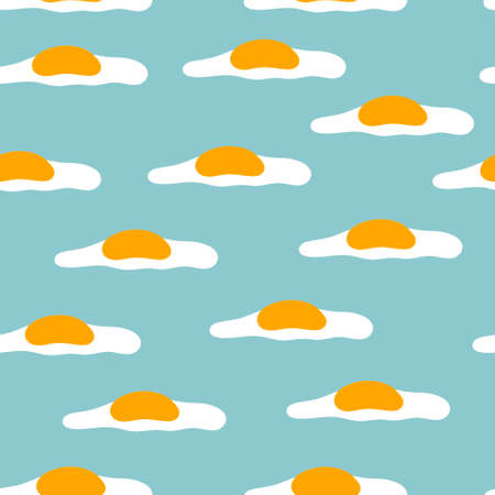 Seamless pattern with eggs. Fried egg. Vector illustration. Egg backgroundのイラスト素材