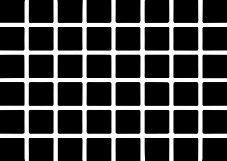 Optical art grid in black and grey with white dots