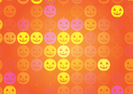 Orange Pumpkin Smileys - Halloween Background のイラスト素材