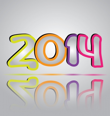 Vector illustration A beautifully designed dedicated in 2014のイラスト素材
