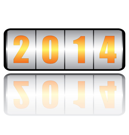 Cute and colorful card for the new year 2014のイラスト素材