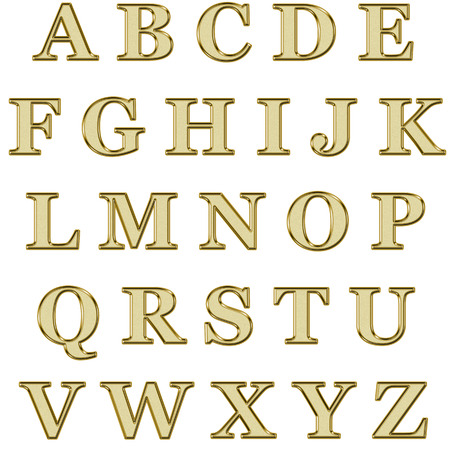 Fun and creative gold alphabet with all the lettersの写真素材