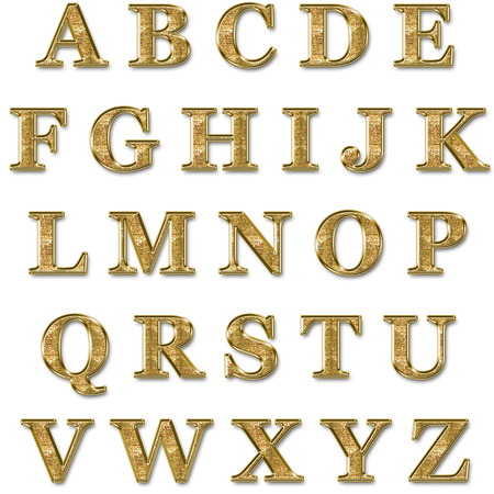 Fun and creative gold alphabet with all the lettersの写真素材