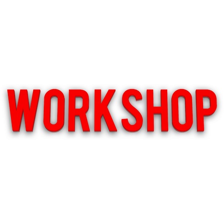 3d text for business and website design. With central word Workshop