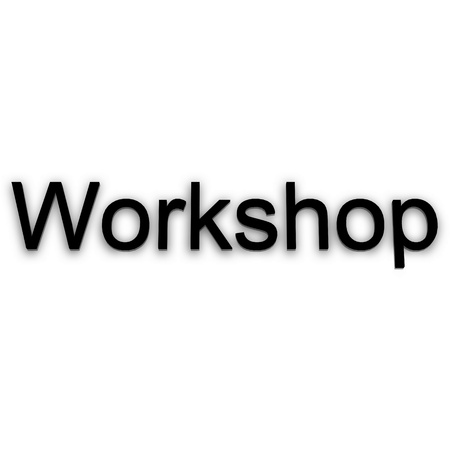 3d text for business and website design. With central word Workshop