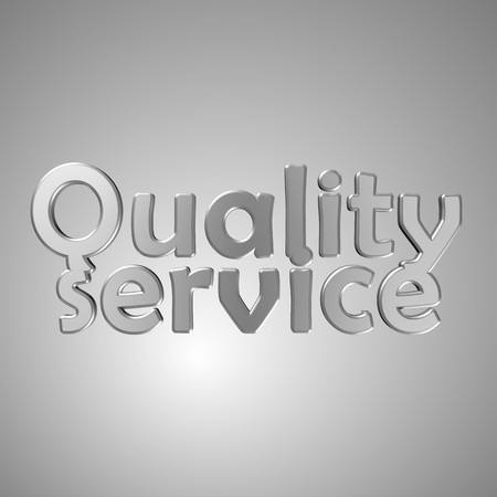 3d text for business and website design. With central word Quality serviceの写真素材