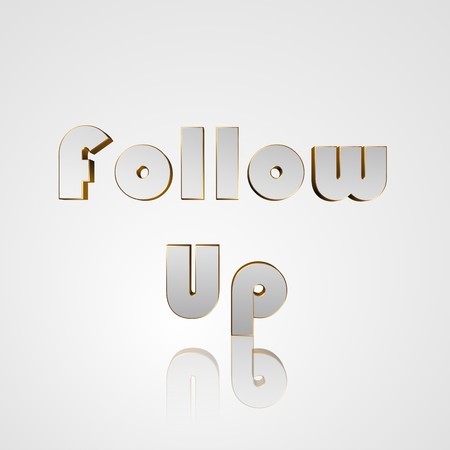 3d text for business and website design. With central word Follow Upの写真素材