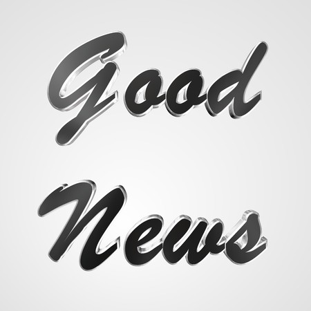 3d text for business and website design. With central word Good Newsの写真素材