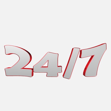 3d text for business and website design. With central word 24/7の写真素材