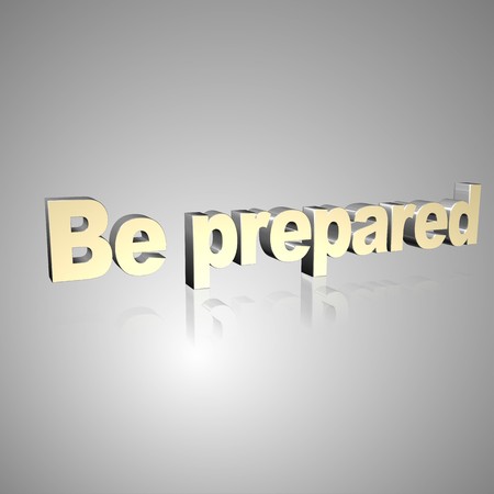 3d text for business and website design. With central word Be preparedの写真素材