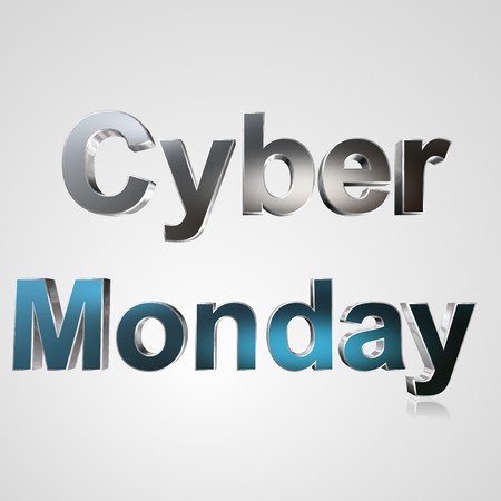 3d text for business and website design. With central word Cyber Mondayの写真素材