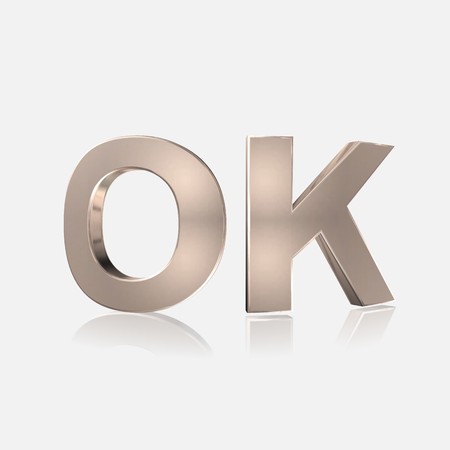 3d text for business and website design. With central word OKの写真素材