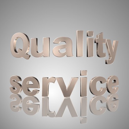 3d text for business and website design. With central word Quality serviceの写真素材