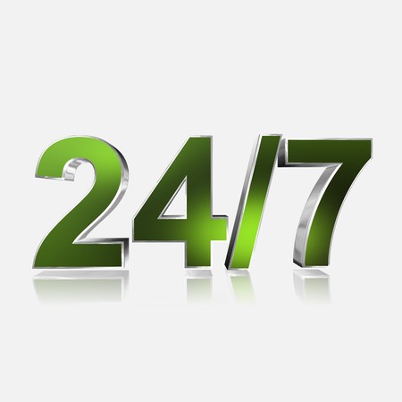 3d text for business and website design. With central word 24/7の写真素材