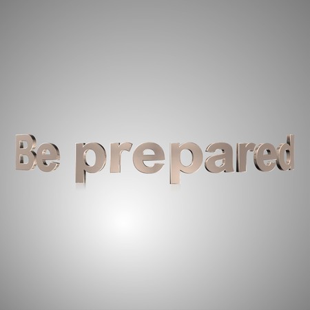 3d text for business and website design. With central word Be preparedの写真素材